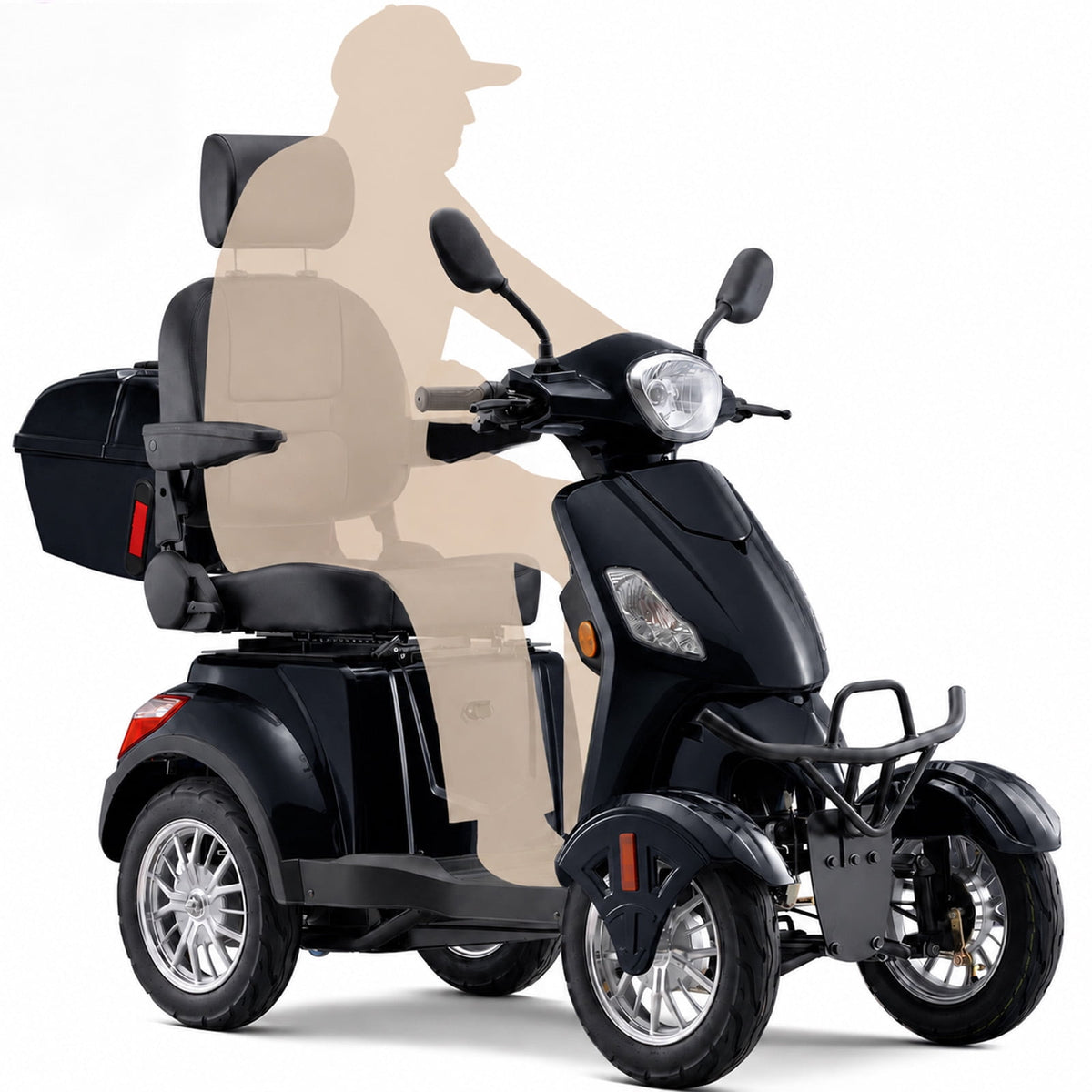 Ostrina Mobility Scooter for Seniors & Adults,500lbs Capacity,Heavy Duty 4 Wheel Electric Scooter,800W Motor,31 Miles,Speed Adjustable,Full Accessories(Black)
