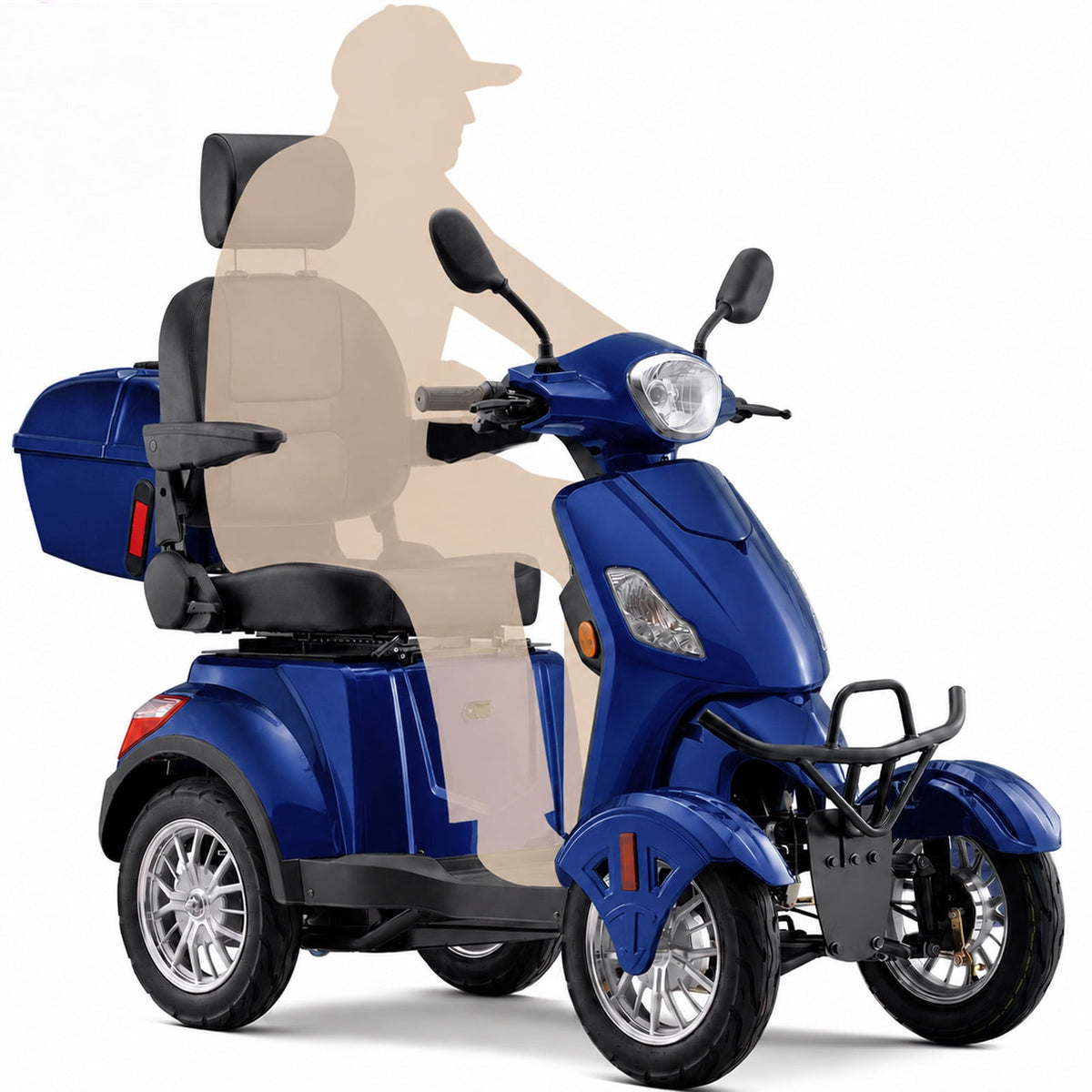 Ostrina Mobility Scooter for Seniors & Adults,500lbs Capacity,Heavy Duty 4 Wheel Electric Scooter,800W Motor,31 Miles,Speed Adjustable,Full Accessories(Blue)