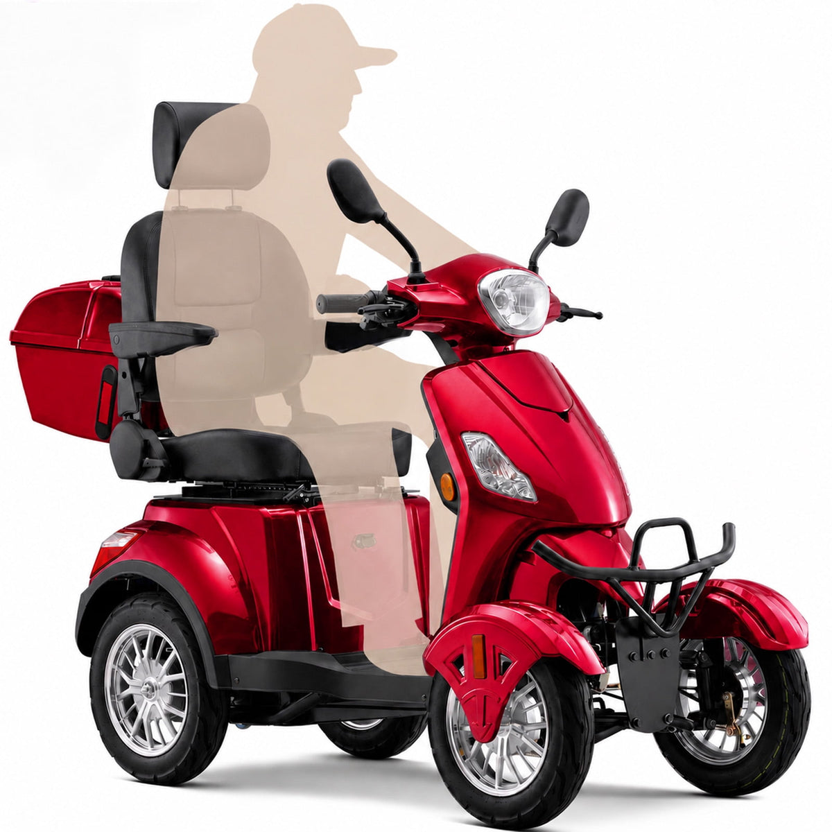 Ostrina Mobility Scooter for Seniors & Adults,500lbs Capacity,Heavy Duty 4 Wheel Electric Scooter,800W Motor,31 Miles,Speed Adjustable,Full Accessories(Red)