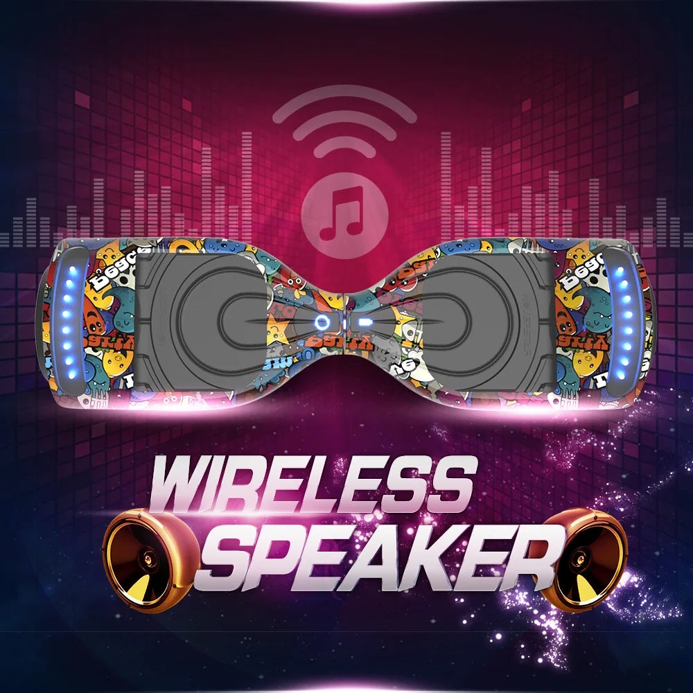 MOSTA All Terrain Self-Balance Scoote ,Electric Scooter Board for Kids & Adults with Bluetooth and Led Lights,6.5 inch,165 lbs capacity Perfect Gift