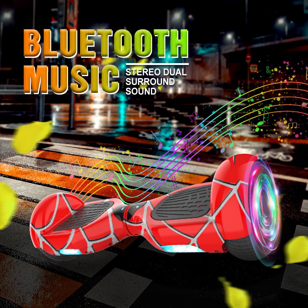 MOSTA All Terrain Self-Balance Scoote ,Electric Scooter Board for Kids & Adults with Bluetooth and Led Lights,6.5 inch,165 lbs capacity Perfect Gift