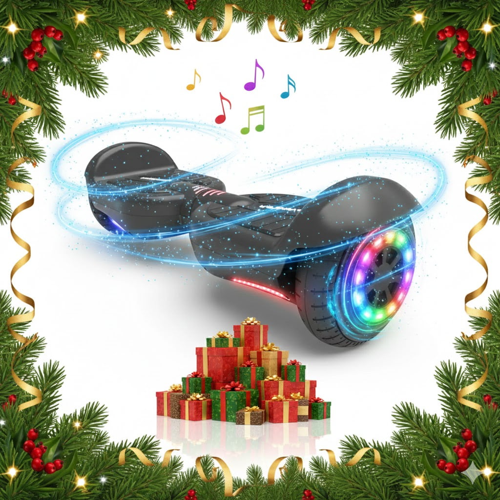 Mosta Hover Electric Scooter Board for Kids & Adults, 9 mph All Terrain Self-Balance Scooter with Bluetooth and Led Lights,6.5 inch,165 lbs capacity,LED Light,Suitable for boys and girls