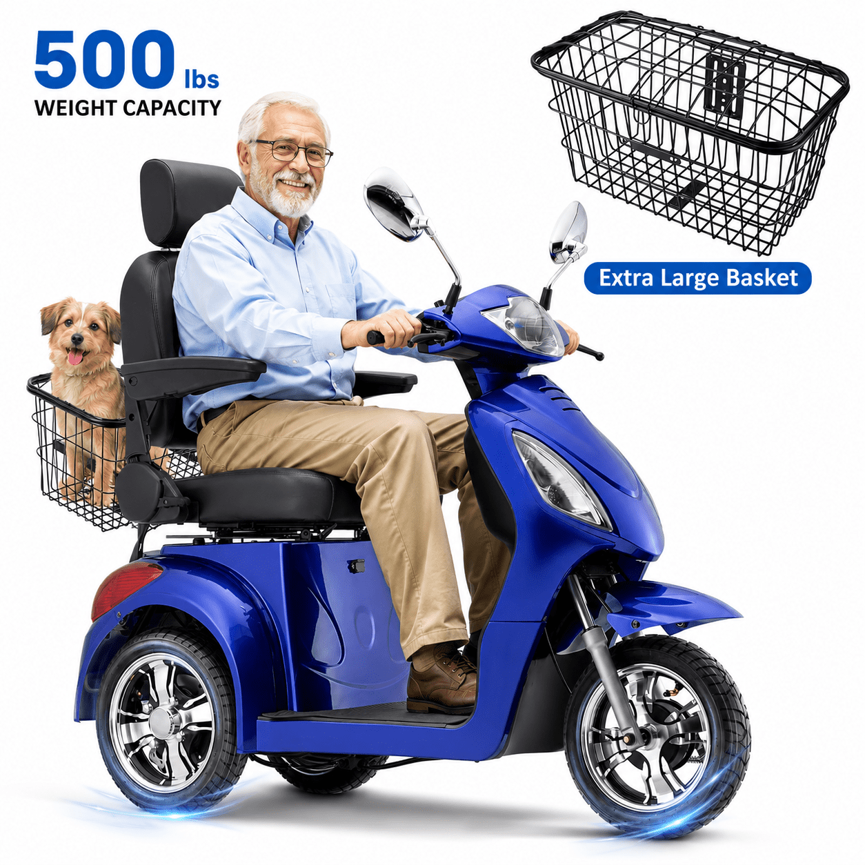Mosta Mobility Scooters for Seniors, Adult Scooter with 800W Motor, Heavy Duty Electric Scooter with 500 lb Capacity, 25 Miles Long Range