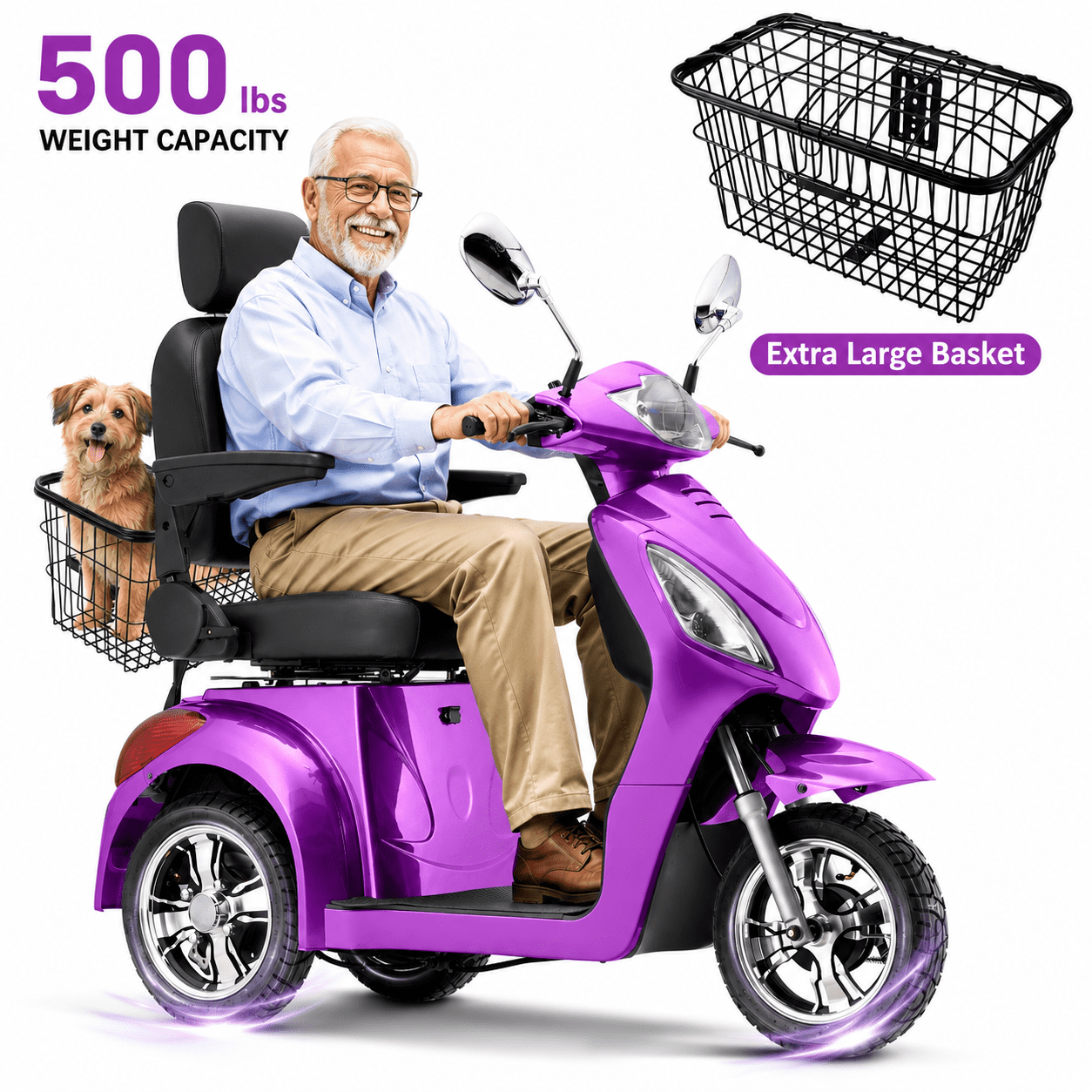 Mosta Mobility Scooters for Seniors, Adult Scooter with 800W Motor, Heavy Duty Electric Scooter with 500 lb Capacity, 25 Miles Long Range