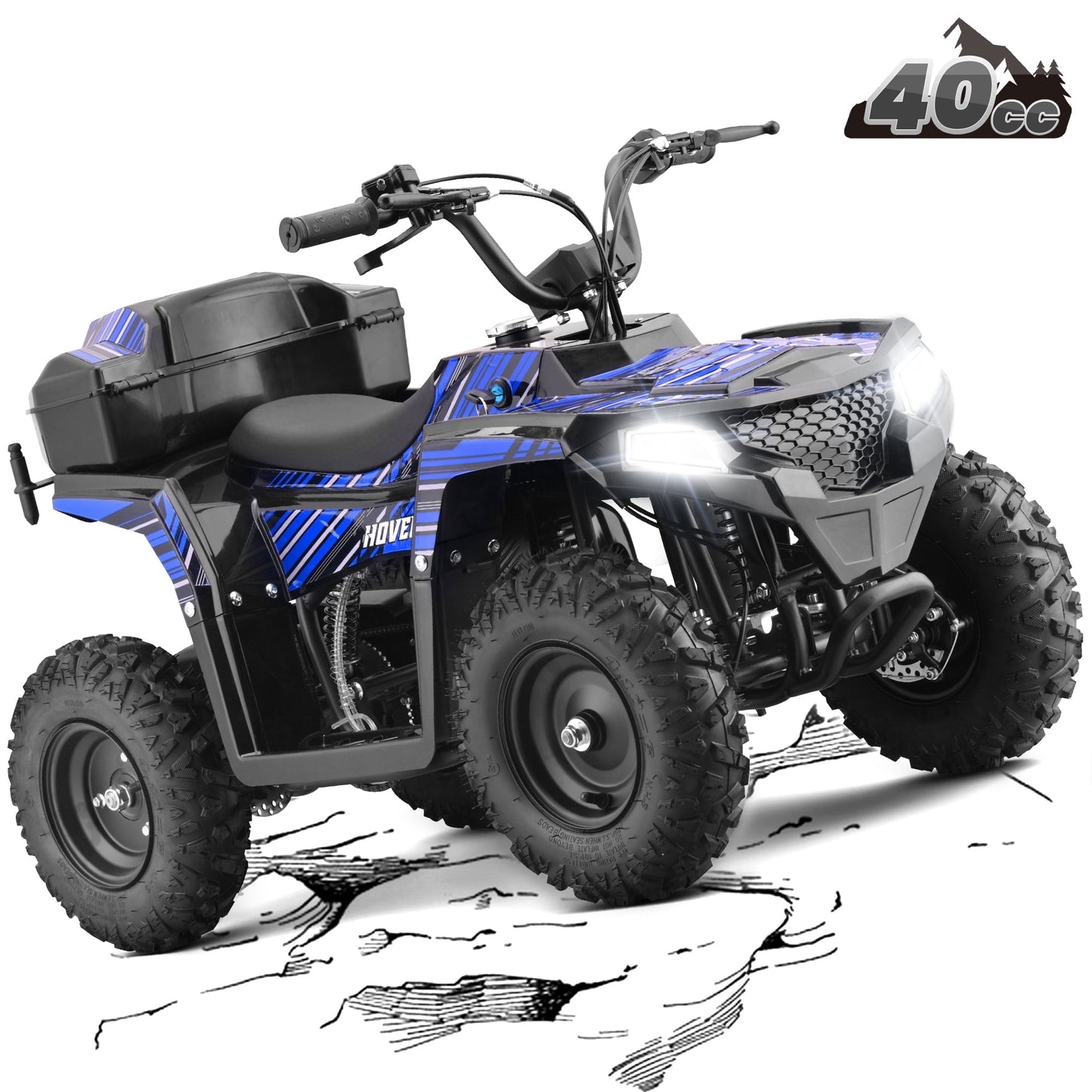 Pescroa 40CC 4-Stroke Ride-On, Gas Ride-On, Gas Ride-On with 15.5 MPH Max Speed, Dual Spring Suspension, Ride-On with 25 Miles Max Range