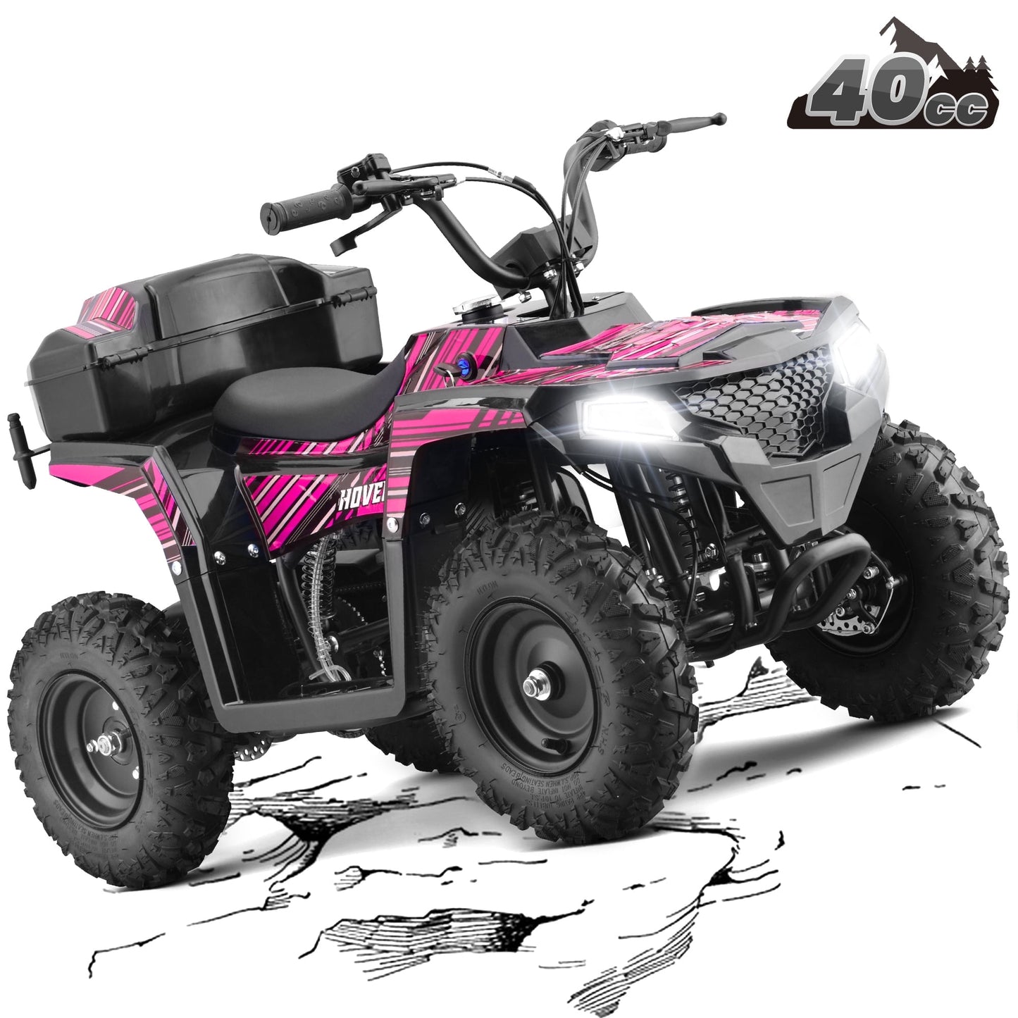 Pescroa 40CC 4-Stroke Ride-On, Gas Ride-On, Gas Ride-On with 15.5 MPH Max Speed, Dual Spring Suspension, Ride-On with 25 Miles Max Range