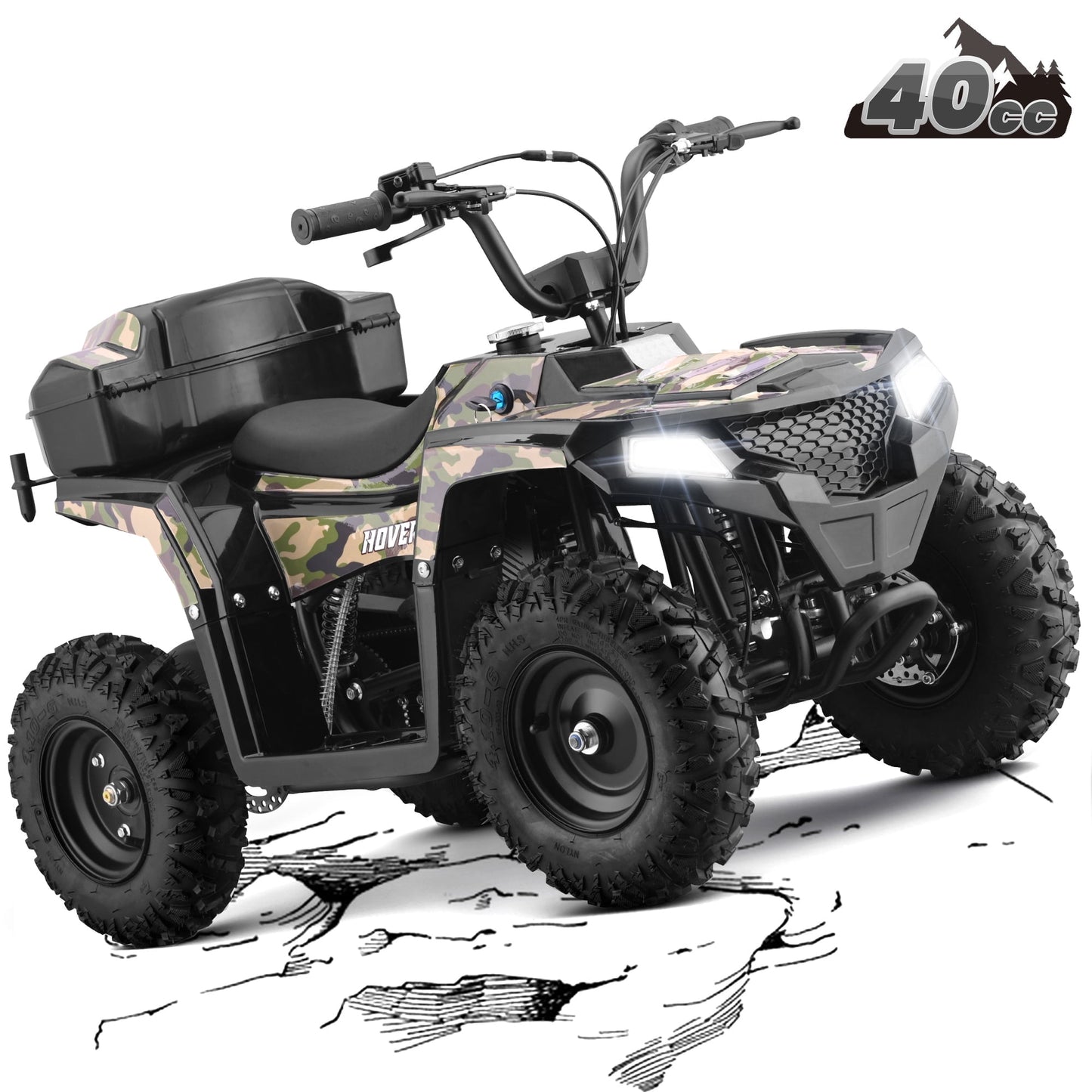 Pescroa 40CC 4-Stroke Ride-On, Gas Ride-On, Gas Ride-On with 15.5 MPH Max Speed, Dual Spring Suspension, Ride-On with 25 Miles Max Range