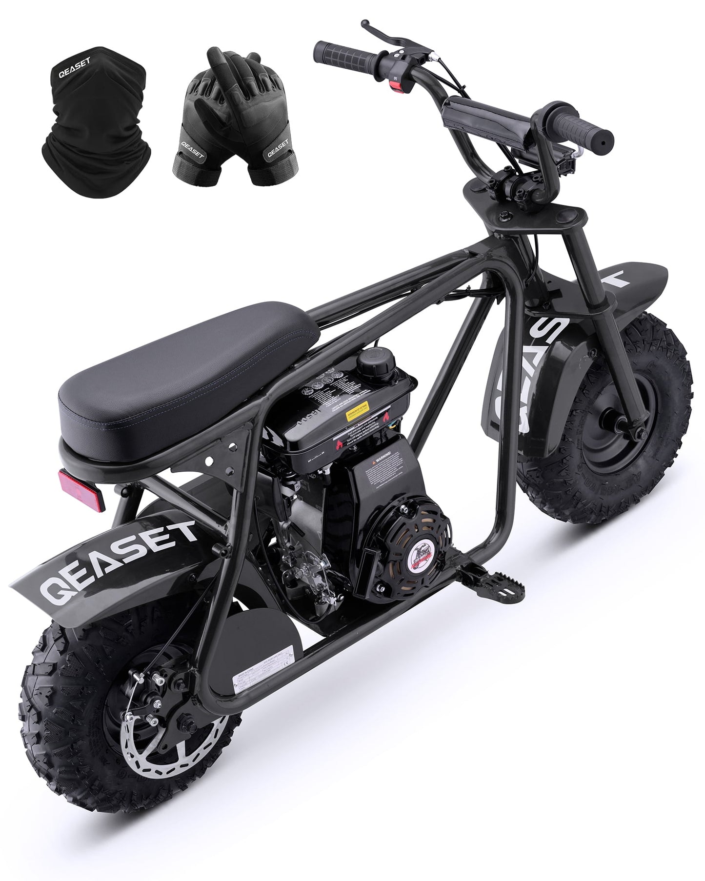 QEASET 105cc Gas Mini Dirt Bike, 4-Stroke 3HP Engine, Off-Road Ride-On Mini Bike, Ages 16+, Top Speed 25 mph, 200 lb Capacity, Black
