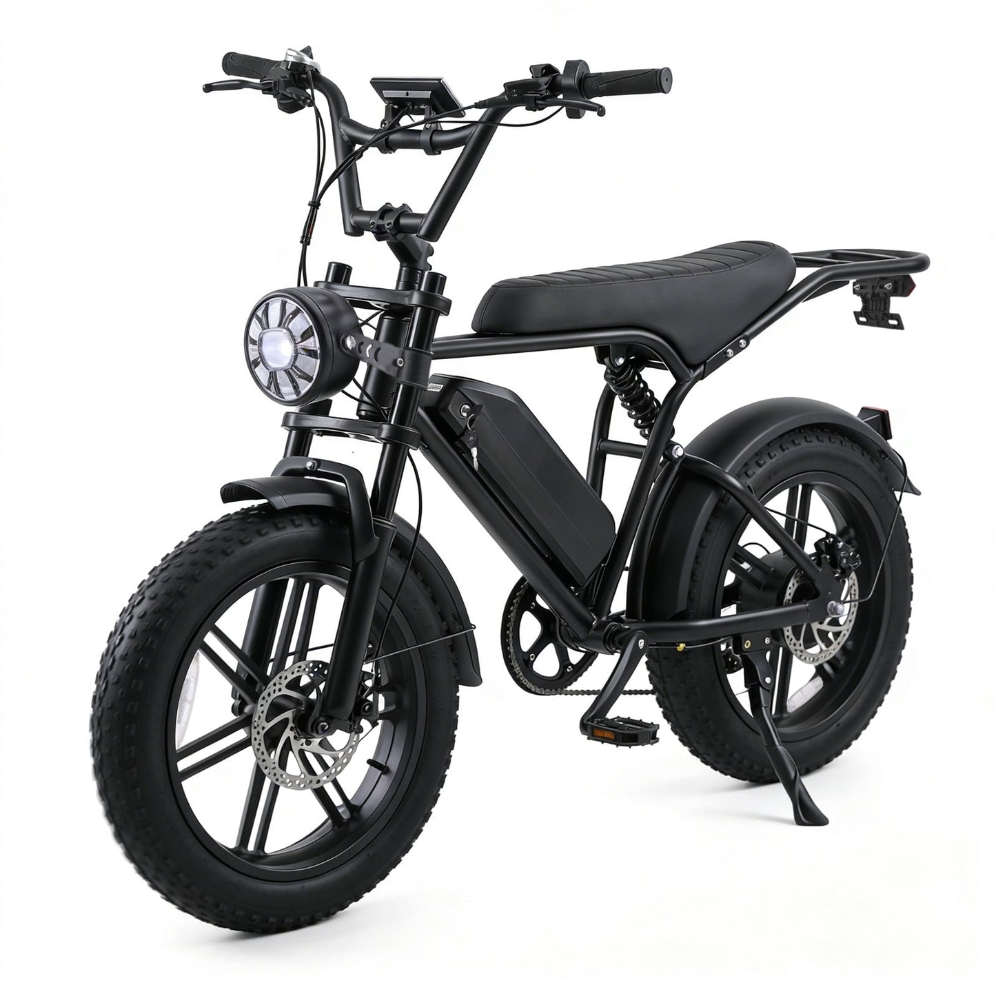 QEASET 20" Electric Bike for Adults 500W 48V 15Ah Commuter E-Bike 28mph Hydraulic Disc Brakes 7-Speed Fat Tire Electric Bicycle with Rear Rack