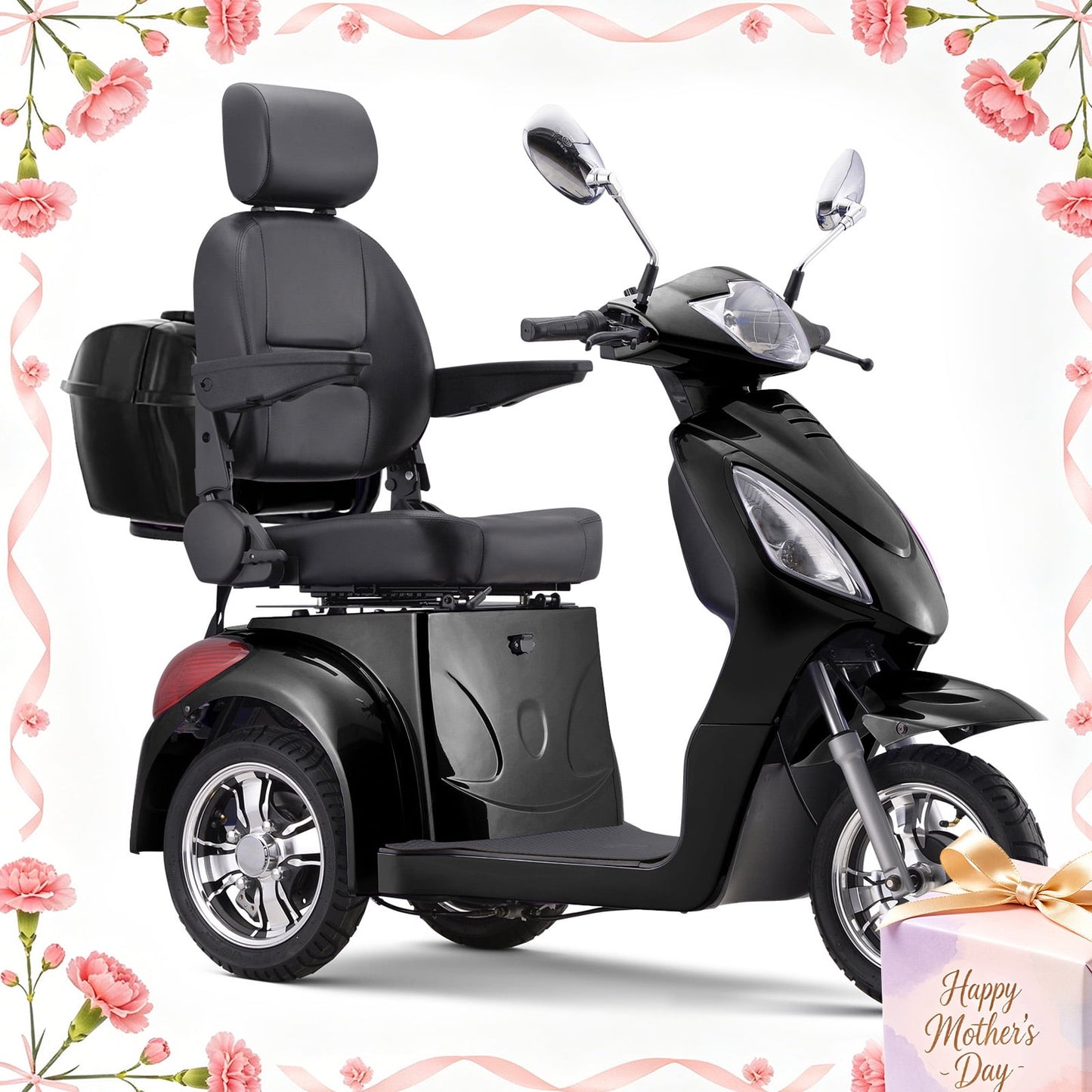 Aoemoe 49cc Gas Mini Chopper for Teens & Adults, Dirt Bike with Headlight, Rear Shock, Disc Brakes, 20MPH, Black