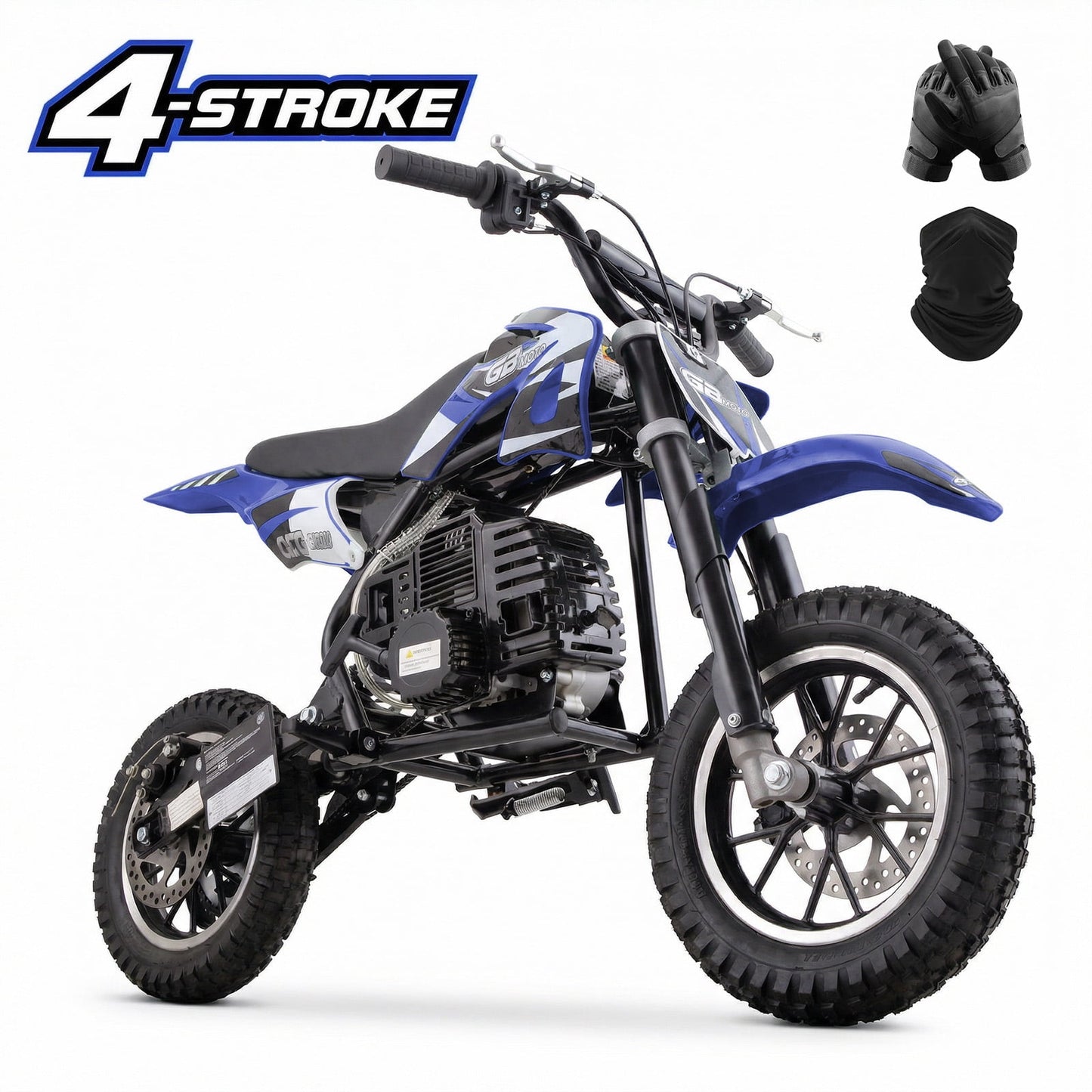 QEASET 39CC 4-Stroke Mini Bike, Up to 20 MPH, Ages 13+, Off-Road Dirt bike, Blue