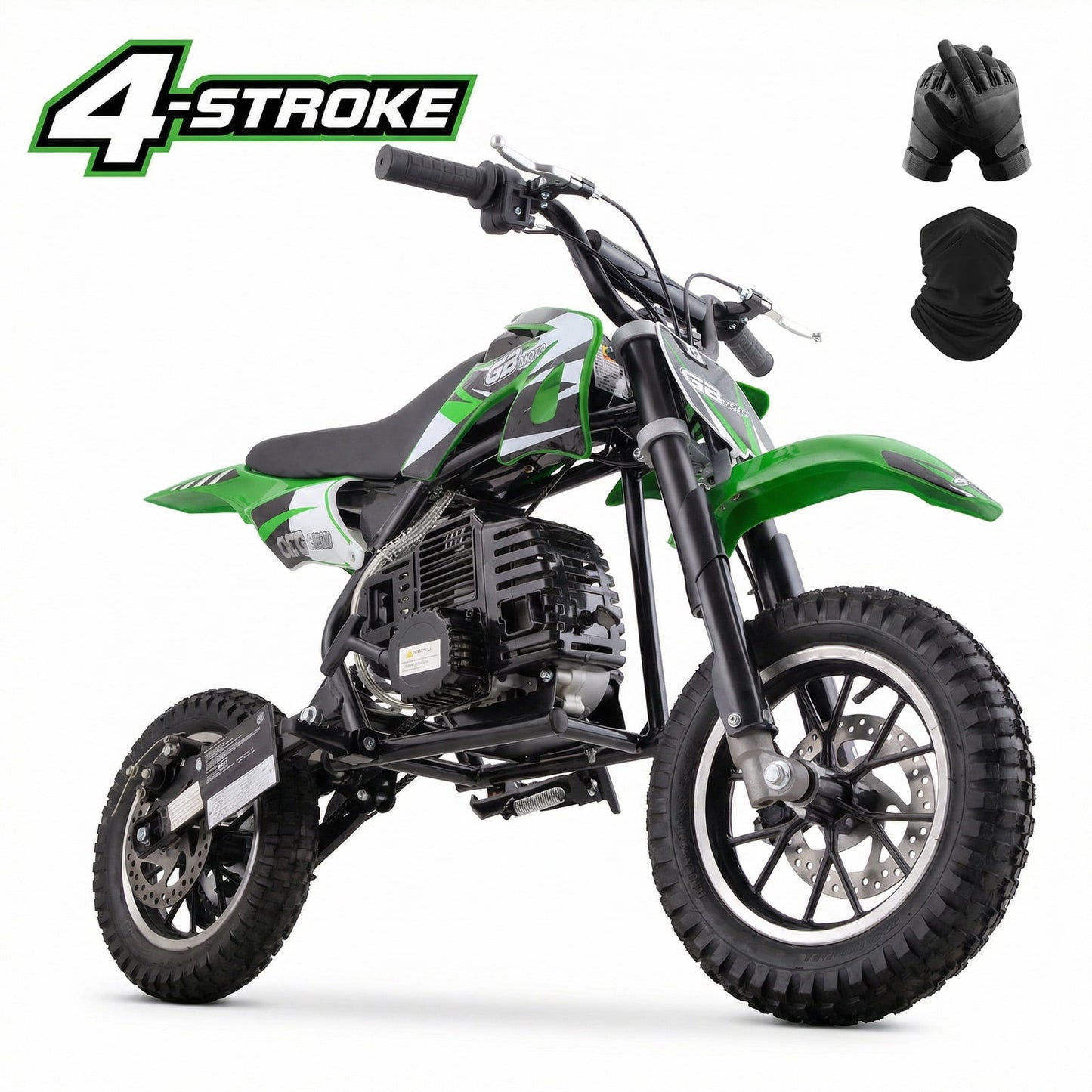 QEASET 39CC 4-Stroke Mini Bike, Up to 20 MPH, Ages 13+, Off-Road Dirt bike, Green