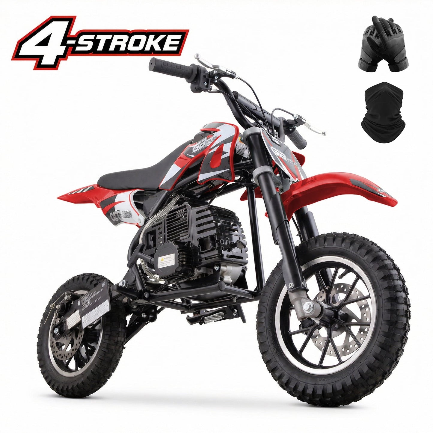 QEASET 39CC 4-Stroke Mini Bike, Up to 20 MPH, Ages 13+, Off-Road Dirt bike, Red