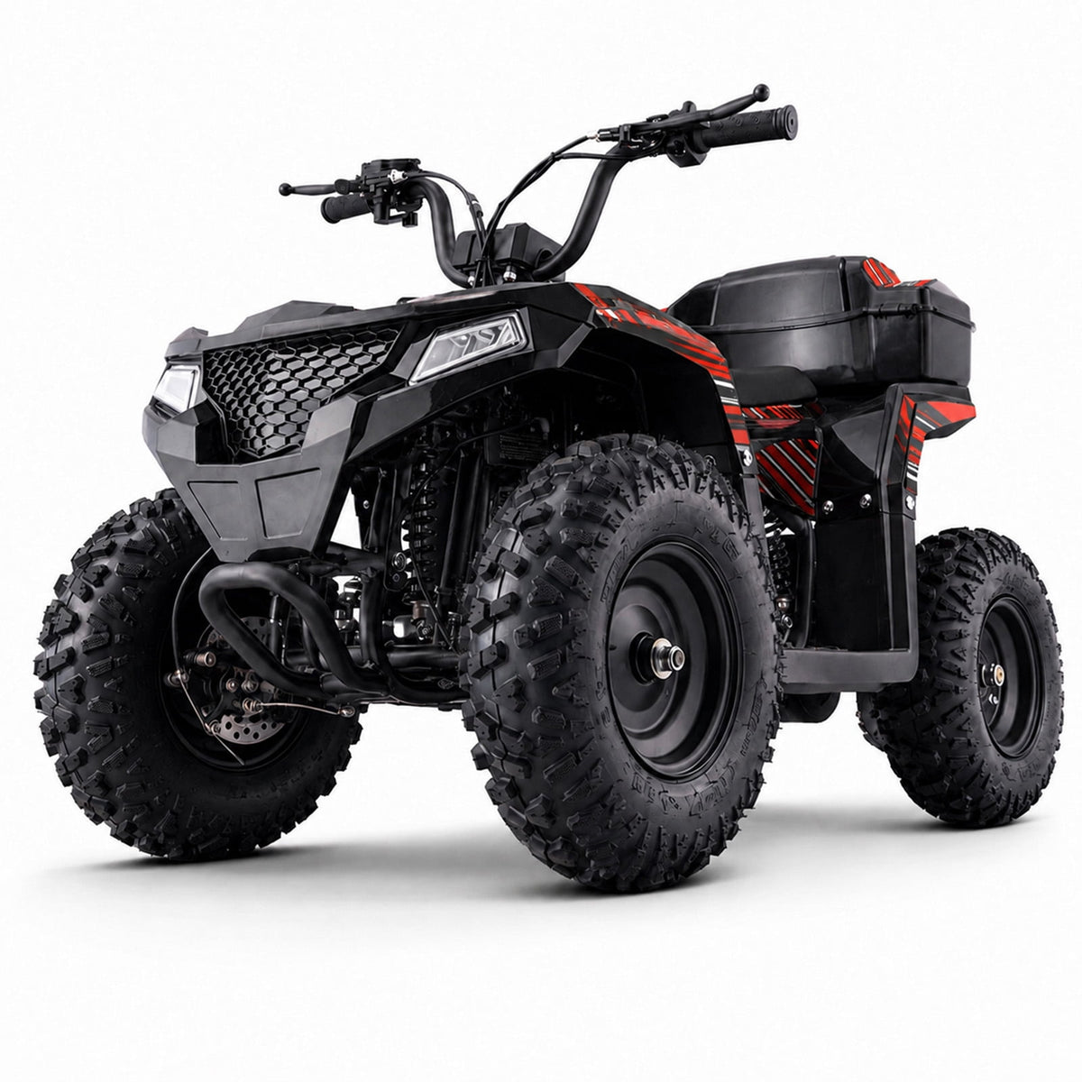 39cc Teen Gas ATV, Gas Powered 4 Wheeler for Teens 13+, 4-Stroke Beginner ATV, Up to 15 MPH, Adjustable Speed, Safety Switches, Front & Rear Brakes Red