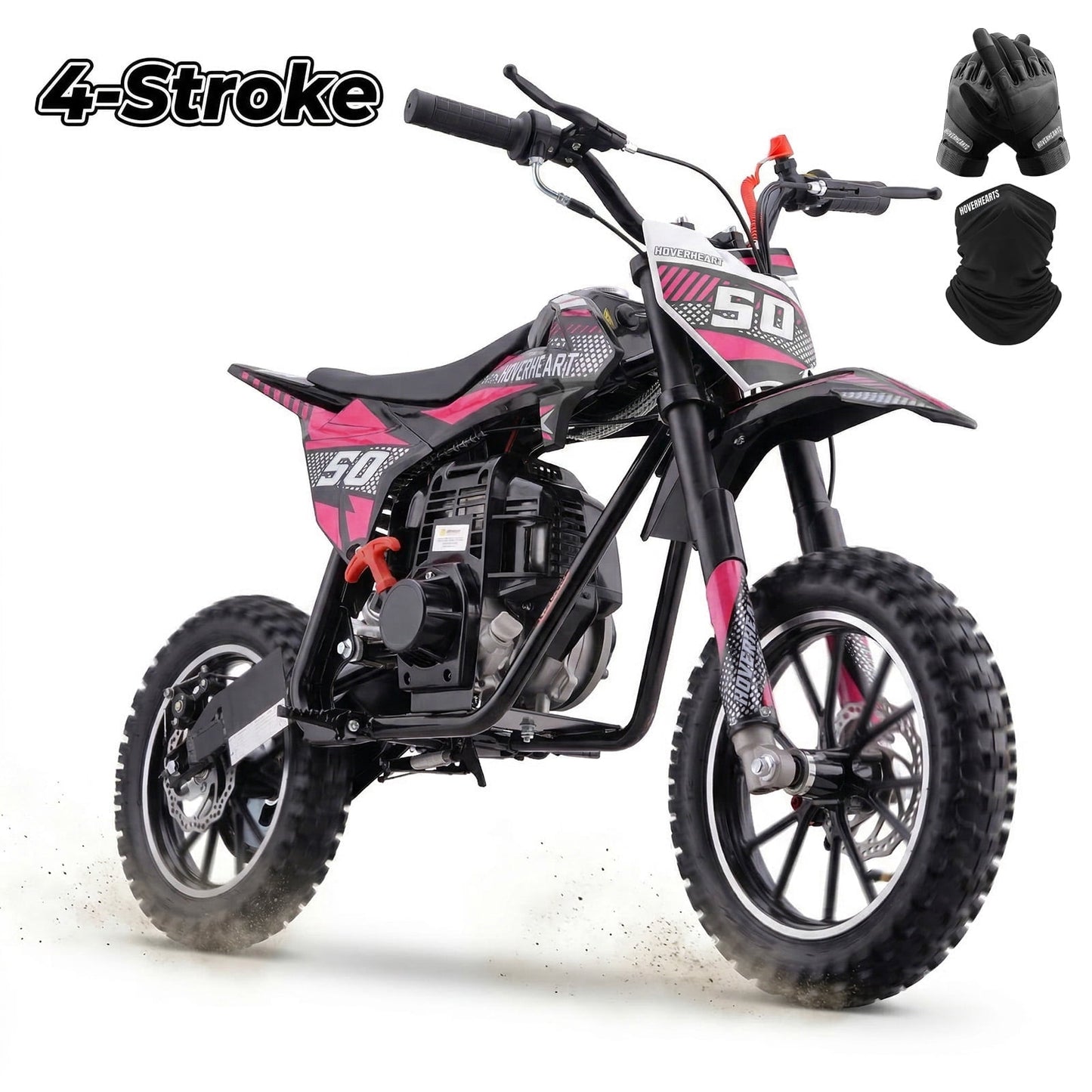 QEASET 39cc Gas mini Bike - Mini Motorcycles for Young Riders, Gas Powered Mini Bike with Safety Kill Switch,4-Stroke , Tubeless Tires, Easy Pull Start, and EPA Approved (PINK)