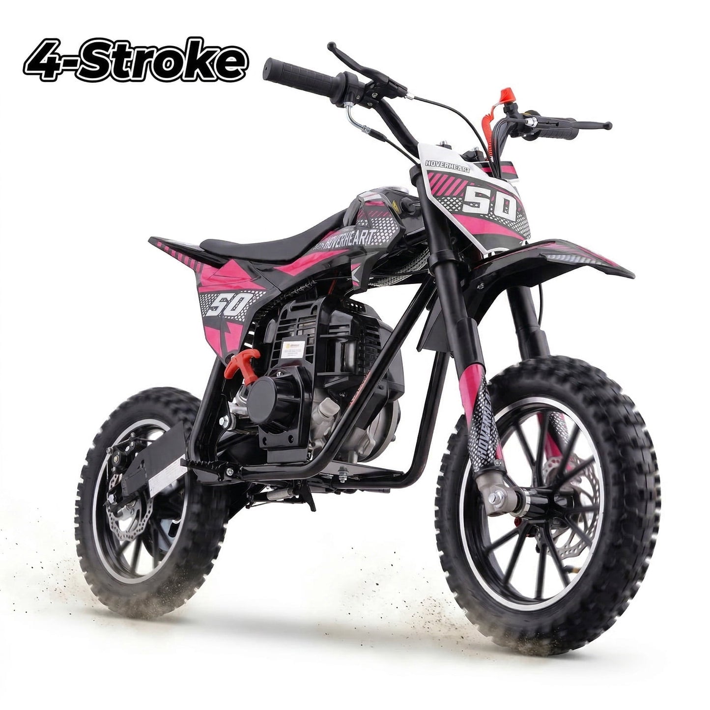 QEASET 39cc Gas mini Bike - Mini Motorcycles for Young Riders, Gas Powered Mini Bike with Safety Kill Switch, Tubeless Tires, Easy Pull Start, and EPA Approved (PINK)