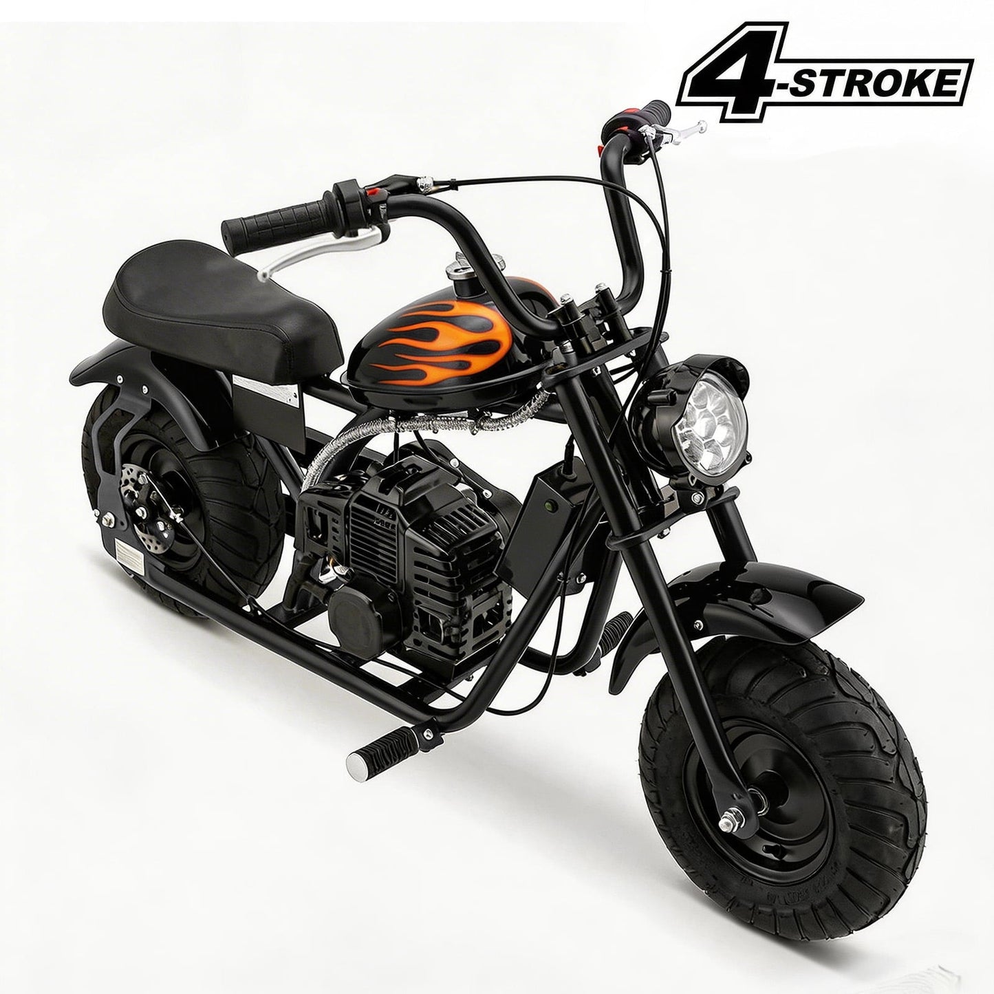 QEASET 40cc Gas Power 4 Stroke Mini Pit Dirt Bike Pull Start for Tweens with 6" Wheels, BLACK