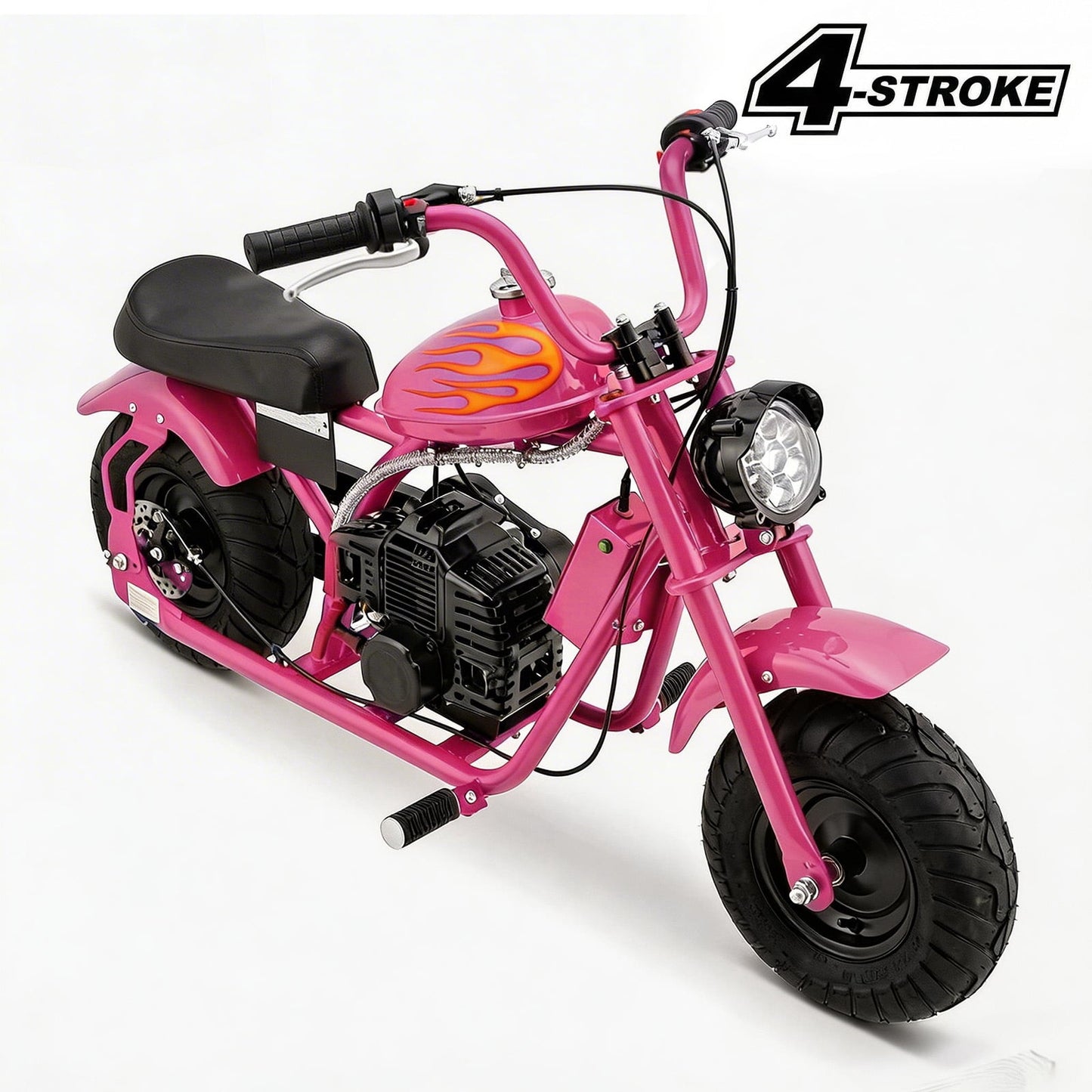 QEASET 40cc Gas Power 4 Stroke Mini Pit Dirt Bike Pull Start for Tweens with 6" Wheels, PINK