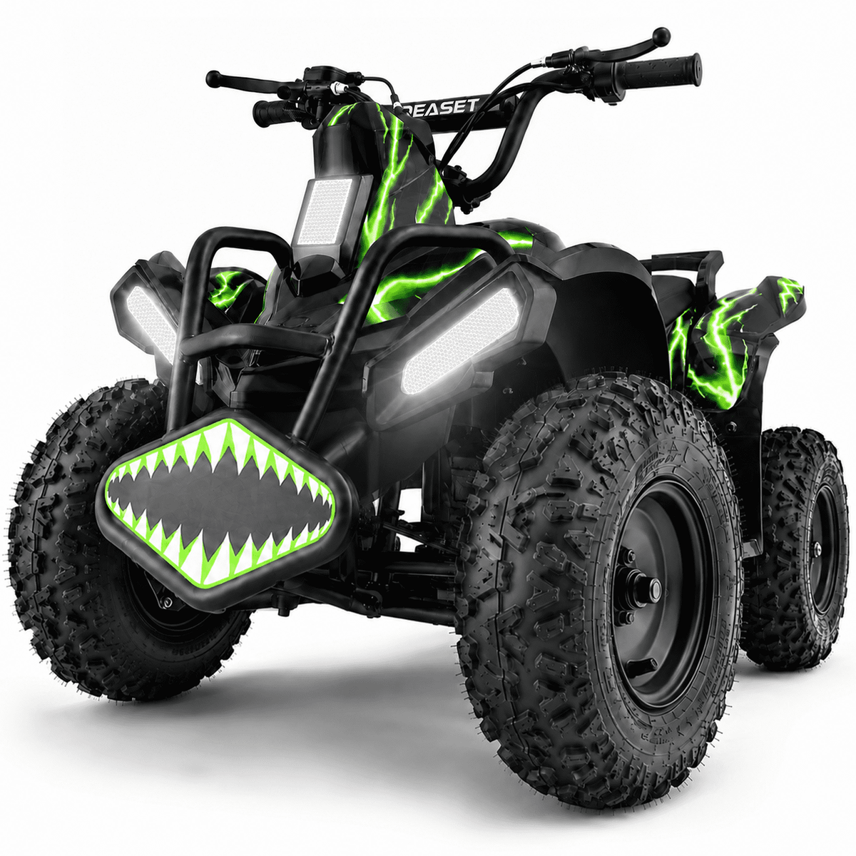QEASET A01 39cc Kid Gas ATV, Gas Powered 4 Wheeler for Kid 6+, 4-Stroke Beginner ATV, Up to 15 MPH, Adjustable Speed, Safety Switches, Front & Rear Brakes - Green