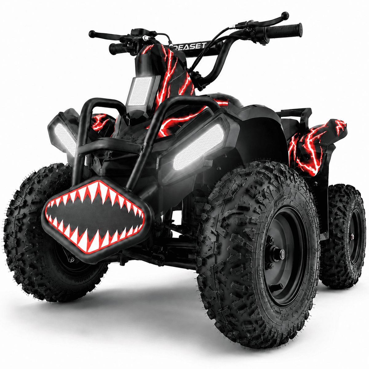 QEASET A01 39cc Kid Gas ATV, Gas Powered 4 Wheeler for Kid 6+, 4-Stroke Beginner ATV, Up to 15 MPH, Adjustable Speed, Safety Switches, Front & Rear Brakes - Red