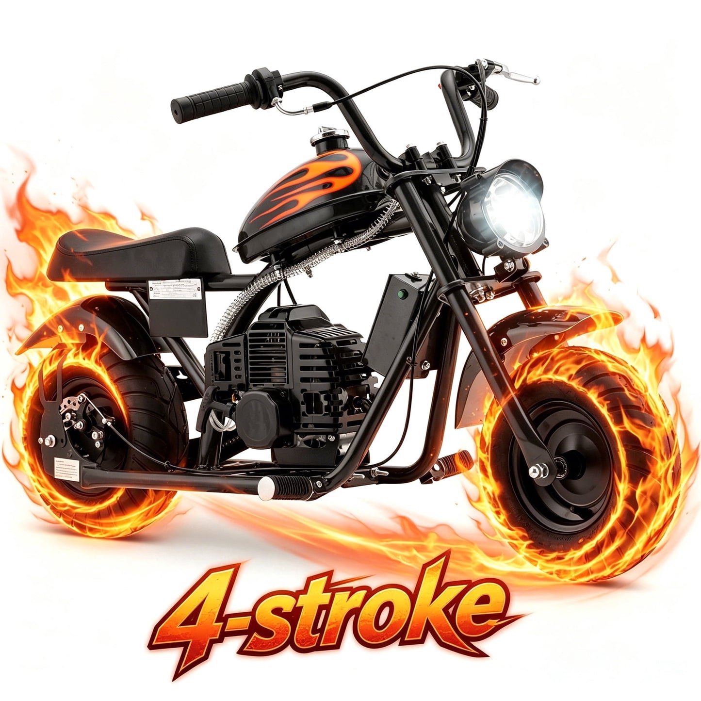 Arshin Gas Dirt Bike,20 MPH Mini Pit Bike with Off-Road Tires & Disc Brakes,Soft Spring Seat,160 Lbs Max Load(Black)