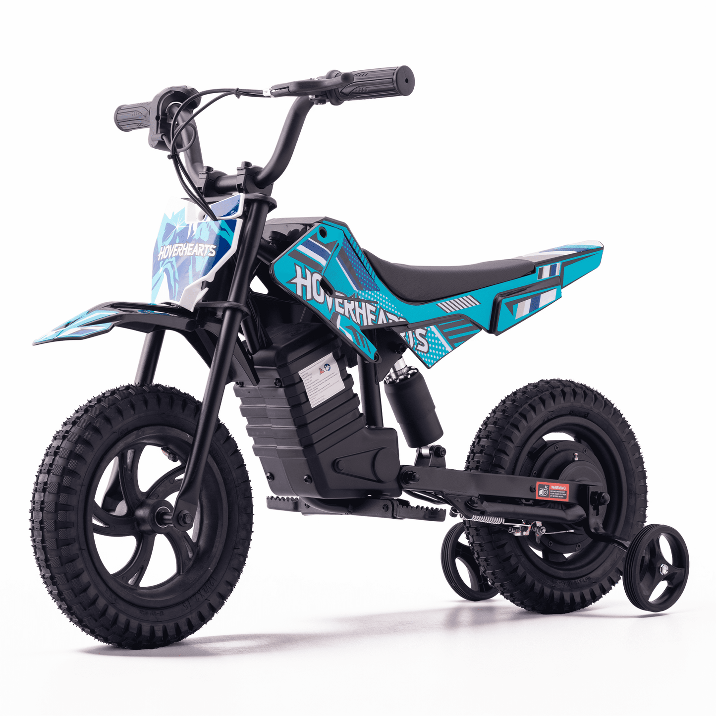 QEASET Dirt Rocket - Teal Blue with Decals, up to 6.21 mph, 24V Electric Dirt Bike for Child 8+