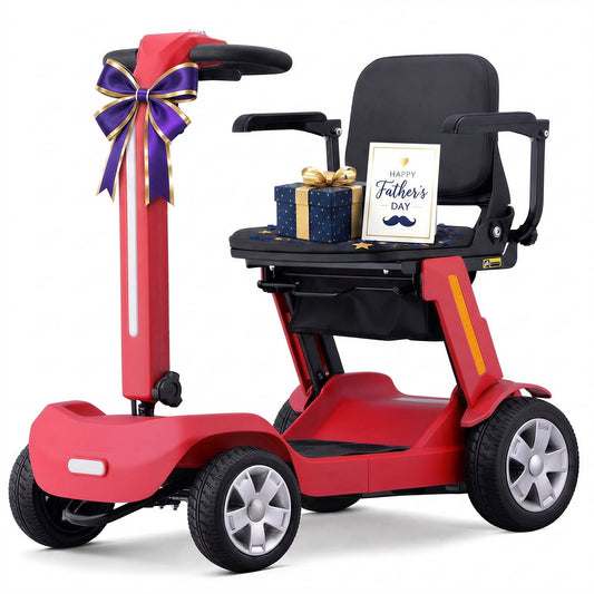 Upgrade Heavy Duty Mobility Scooter for Seniors-Electric Powered Wheelchair,Trunk-Friendly! Best Gift for Mom & Dad,Supports 300 lbs(Red)