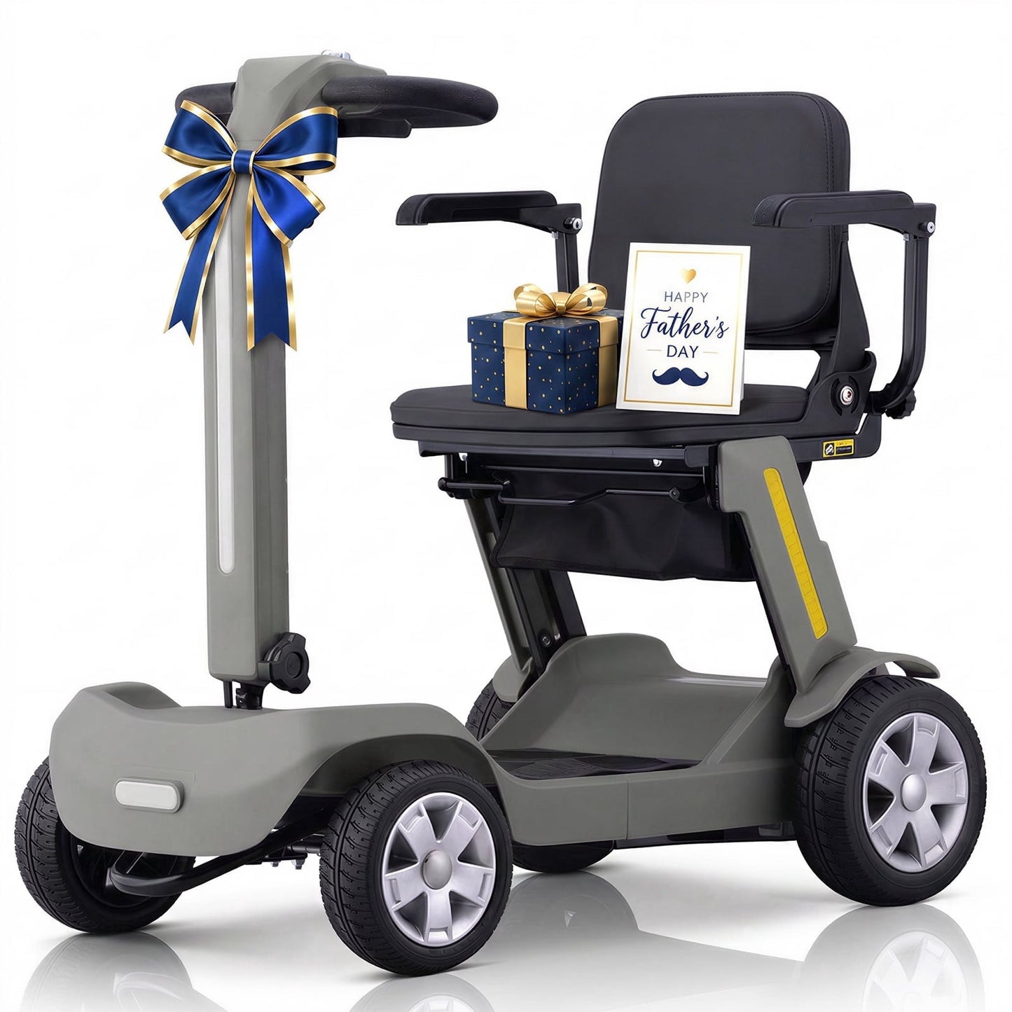 Upgrade Heavy Duty Mobility Scooter for Seniors-Electric Powered Wheelchair,Trunk-Friendly! Best Gift for Mom & Dad,Supports 300 lbs(Silver)