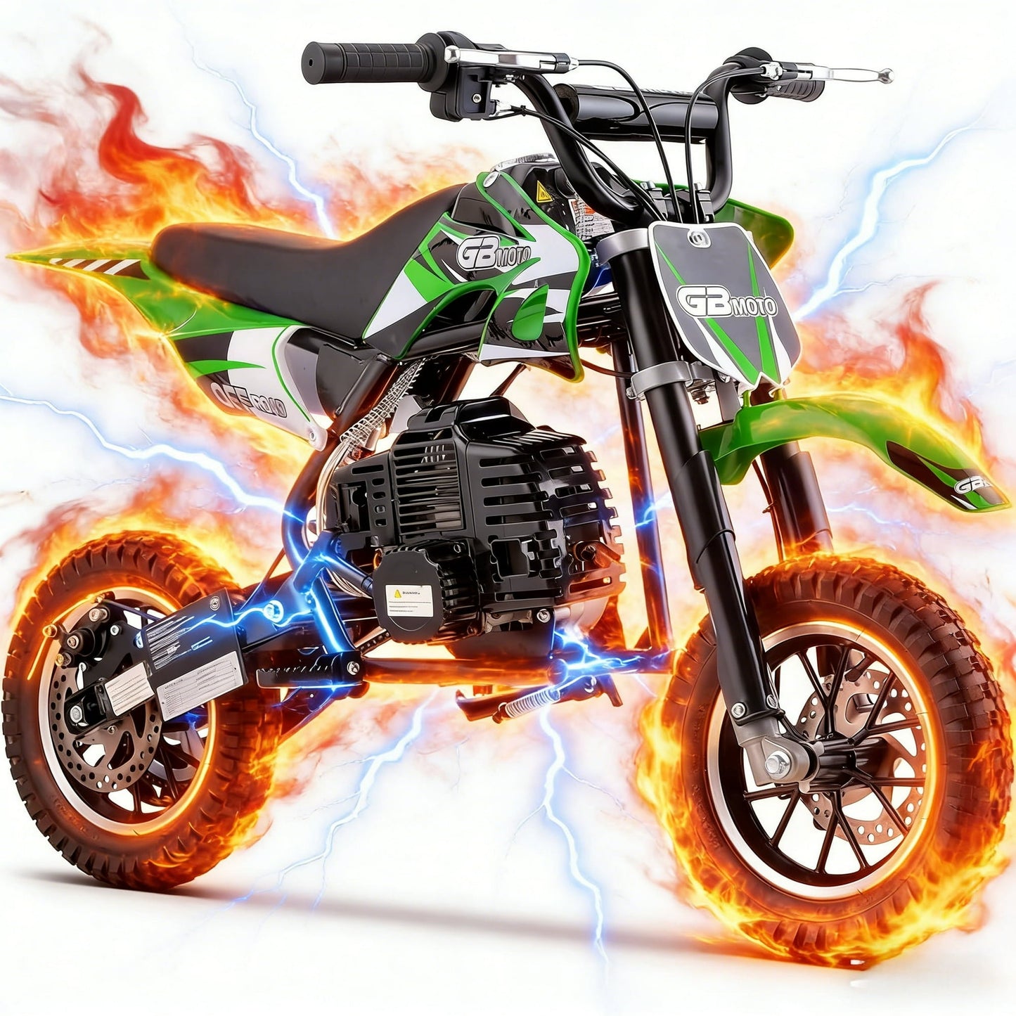 Arshin 50cc 2-Stroke Gas Dirt Bike - 20 MPH Max Speed,Disc Brakes,Perfect Youth & Adult Beginner Pit Bike(Green)