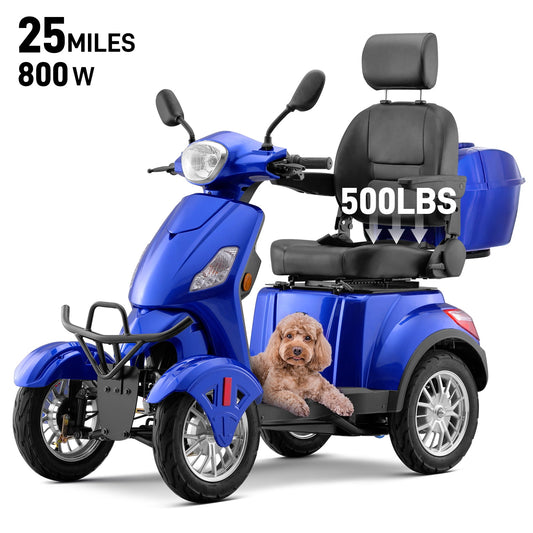 Arshin Heavy Duty 4 Wheel Mobility Scooters for Seniors & Adults 500lbs Capacity,800W All Terrain Electric Recreational Scooter