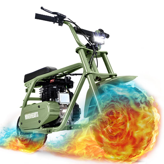 QEASET Mini Dirt Bike – 30 km/h 4-Stroke Off-Road Motorcycle for Teens & Adults,Green