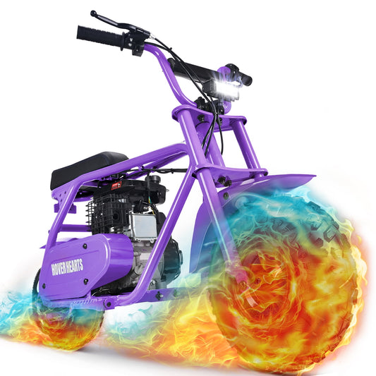 QEASET Mini Dirt Bike – 30 km/h 4-Stroke Off-Road Motorcycle for Teens & Adults,Purple