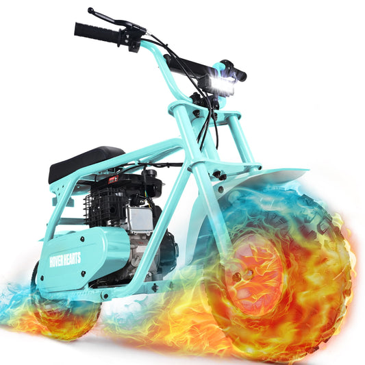 QEASET Mini Dirt Bike – 30 km/h 4-Stroke Off-Road Motorcycle for Teens & Adults,Teal