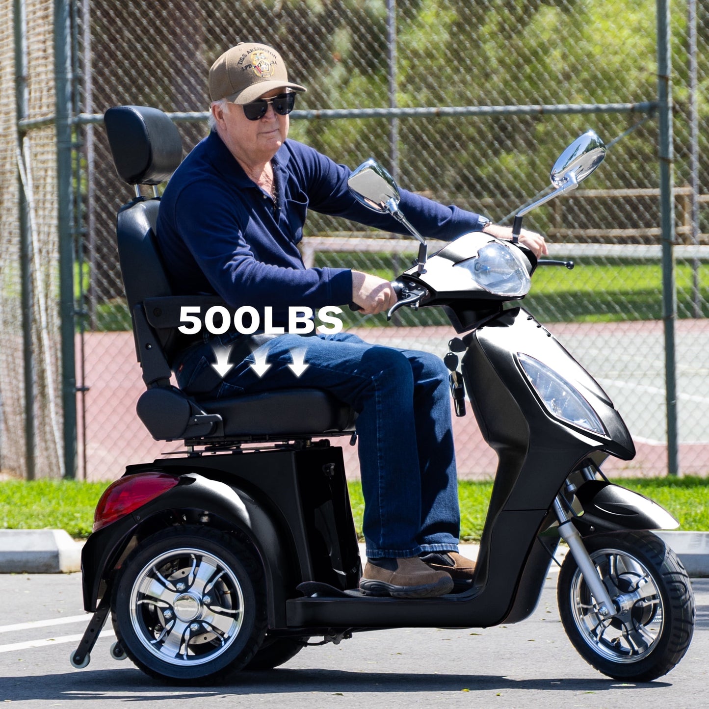 Heavy Duty 3 Wheel Mobility Scooters for Seniors & Adults 500lbs Capacity,Arshin Electric Powered Wheelchair Device,800W All Terrain Fast Mobility Scooter,31 Miles Long Range Battery(Black)