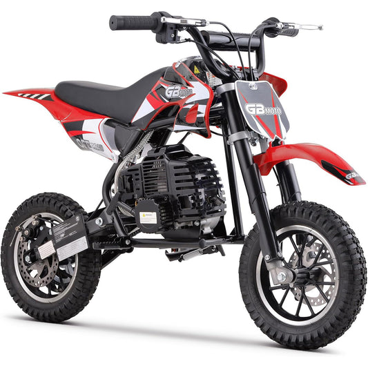 Kids Mini 50CC Gas Dirt Bike, DB1 Model 2 Stroke Ride on Bike with Off-Road Tire, Shocks, Pull Start, Oil Mixed Required, Support Up to 165lbs
