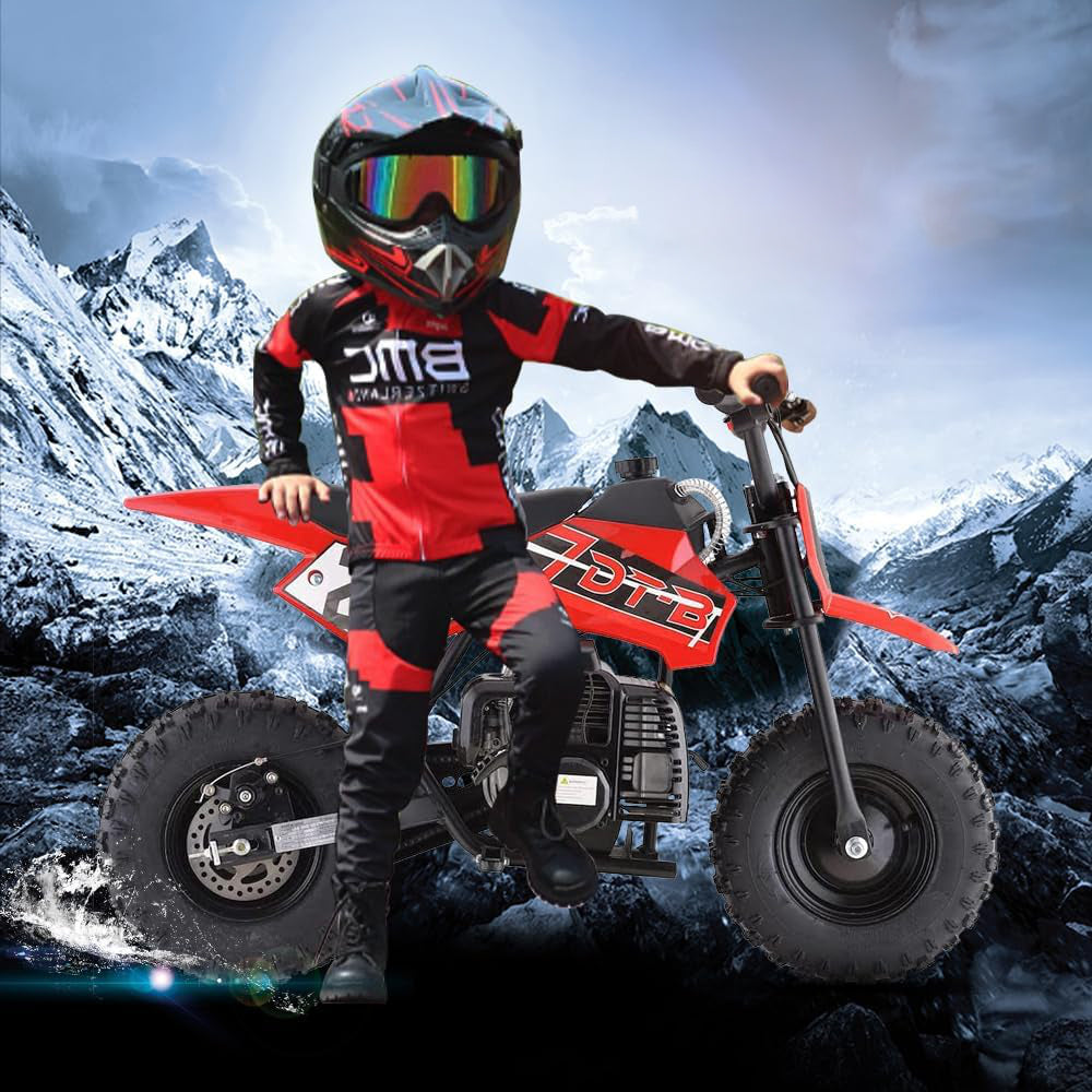 HOVERHEART Mini Kid Dirt Bike, Motorcycle Dimensions 38''L x 22''W x 26''H, 50 CC 2-Stroke Dirt Bike With Off-Road Tire, W/ EPA Approved Gas Powered Engine for Kids over Age 8 (Model: DB02)