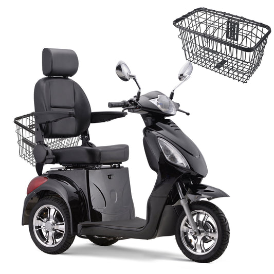SKRT Electric Large 3 Wheel Mobility Scooters, Heavy Duty Wheelchair Device, 400 LBS Capacity for Seniors & Adults, Speed Adjust, Remote Key, Assembled In US, Receive Ready to Ride