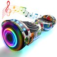 Tcdjtc Hoverboard with Bluetooth and Led Lights, Balance Board for Kids, Kids Outdoor Toys with 9 Mph Max Speed, All Terrain Hoverboard with UL 2272 Safety Standard