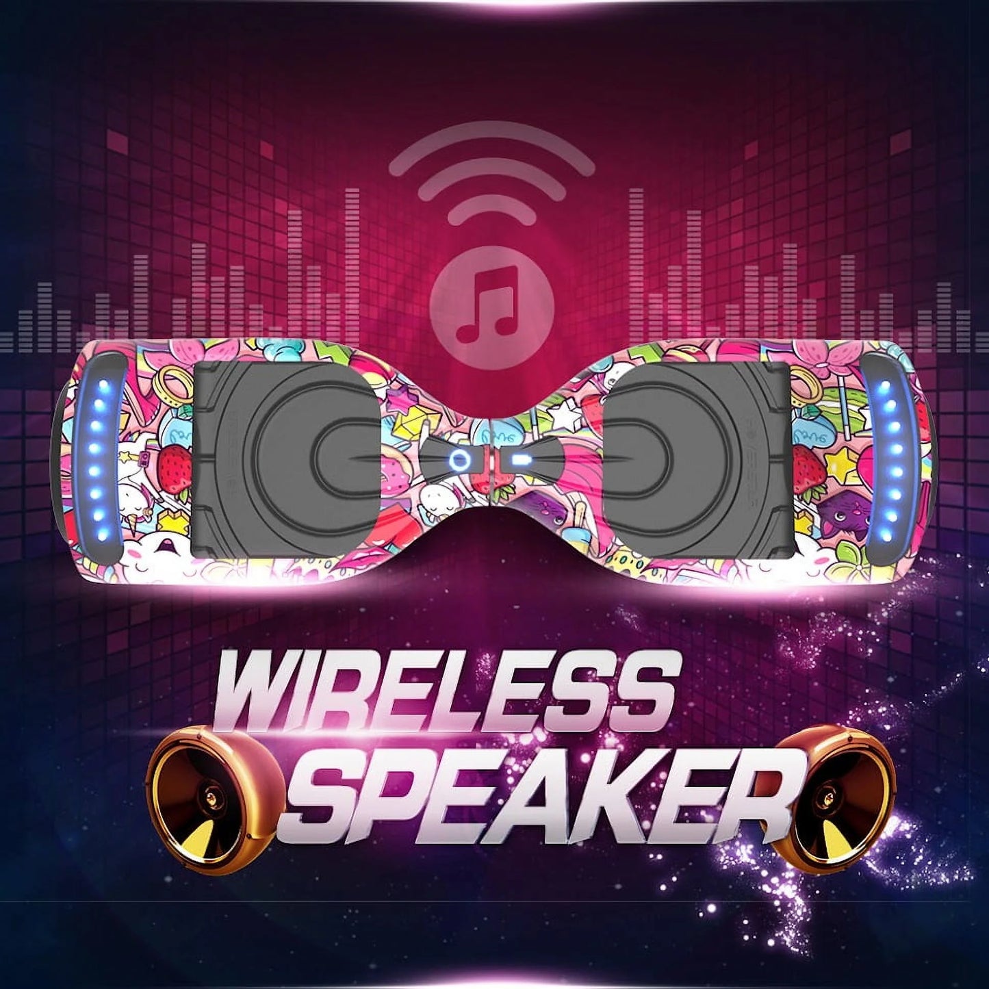 MOSTA All Terrain Self-Balance Scoote ,Electric Scooter Board for Kids & Adults with Bluetooth and Led Lights,6.5 inch,165 lbs capacity Perfect Gift