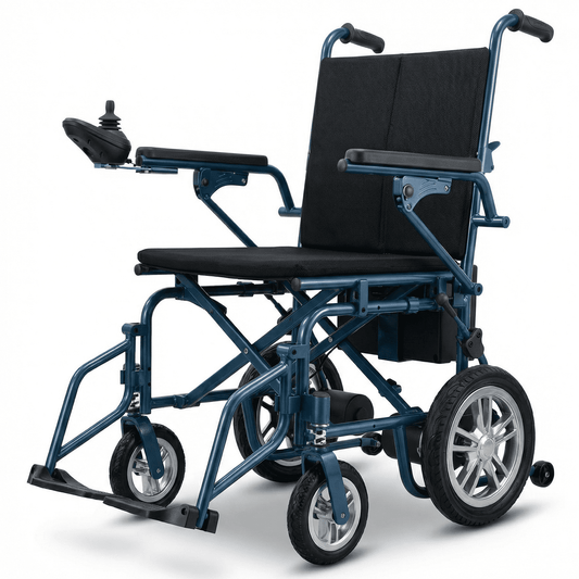 Upgrade 20+ Miles Range Electric Wheelchairs for Adults,Arshin Electric Wheelchair Lightweight Foldable with 360°Joystick,All Terrain Dual Motors Silent,USB Port,286+ lbs Capacity(Blue)