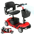 Arshin Upgrade 4 Wheels Mobility Scooters for Seniors & Adult,Foldable Mobility Wheelchair for Adult,All Terrain Motorized Scooters with 300 LBS,Long Travel Range,Basket,Rotating Seat,Red