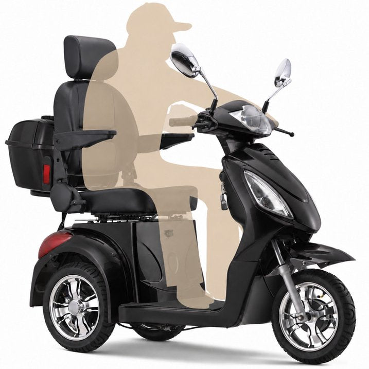 Ostrina Upgrade Heavy Duty 3 Wheel Mobility Scooter for Seniors & Adults 500lbs Capacity,Electric Powered Wheelchair Device for Travel,800W All Terrain Mobility Scooter,31 Miles Range,7-15 Mph(Black)