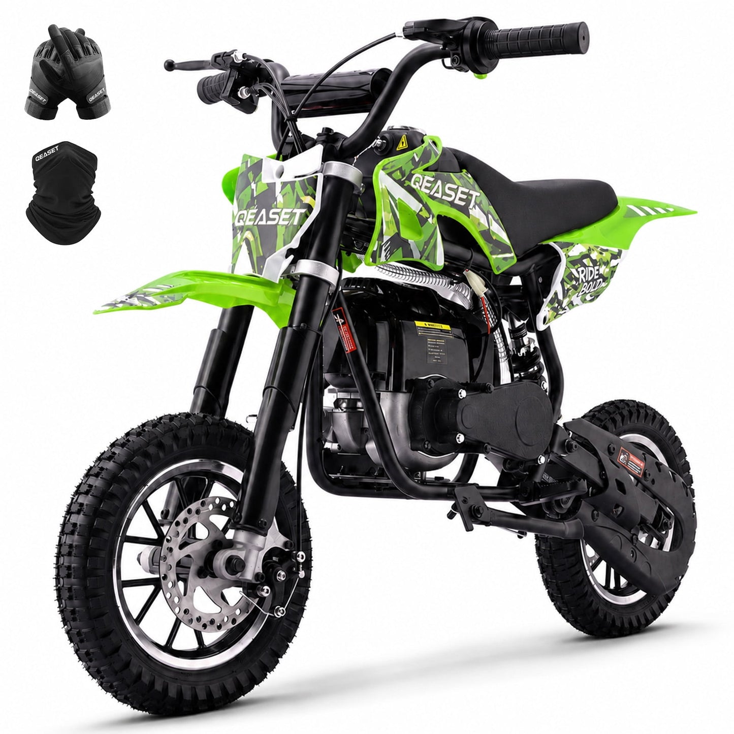 QEASET 39CC Dirt Bike, Mini Bike 4-Stroke Gas Powered off Road with Max Speed 20MPH, Pull Start