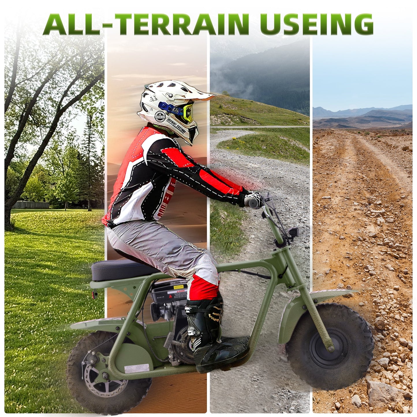 Aoemoe 4-Stroke 99cc Mini Dirt Bike, Green