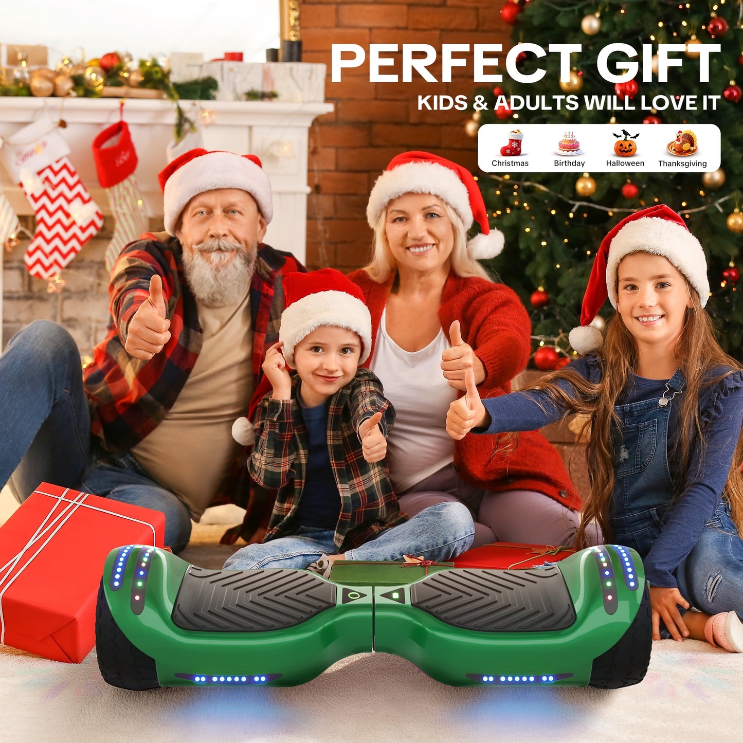 MOSTA All Terrain Self-Balance Scoote ,Electric Scooter Board for Kids & Adults with Bluetooth and Led Lights,6.5 inch,165 lbs capacity Perfect Gift