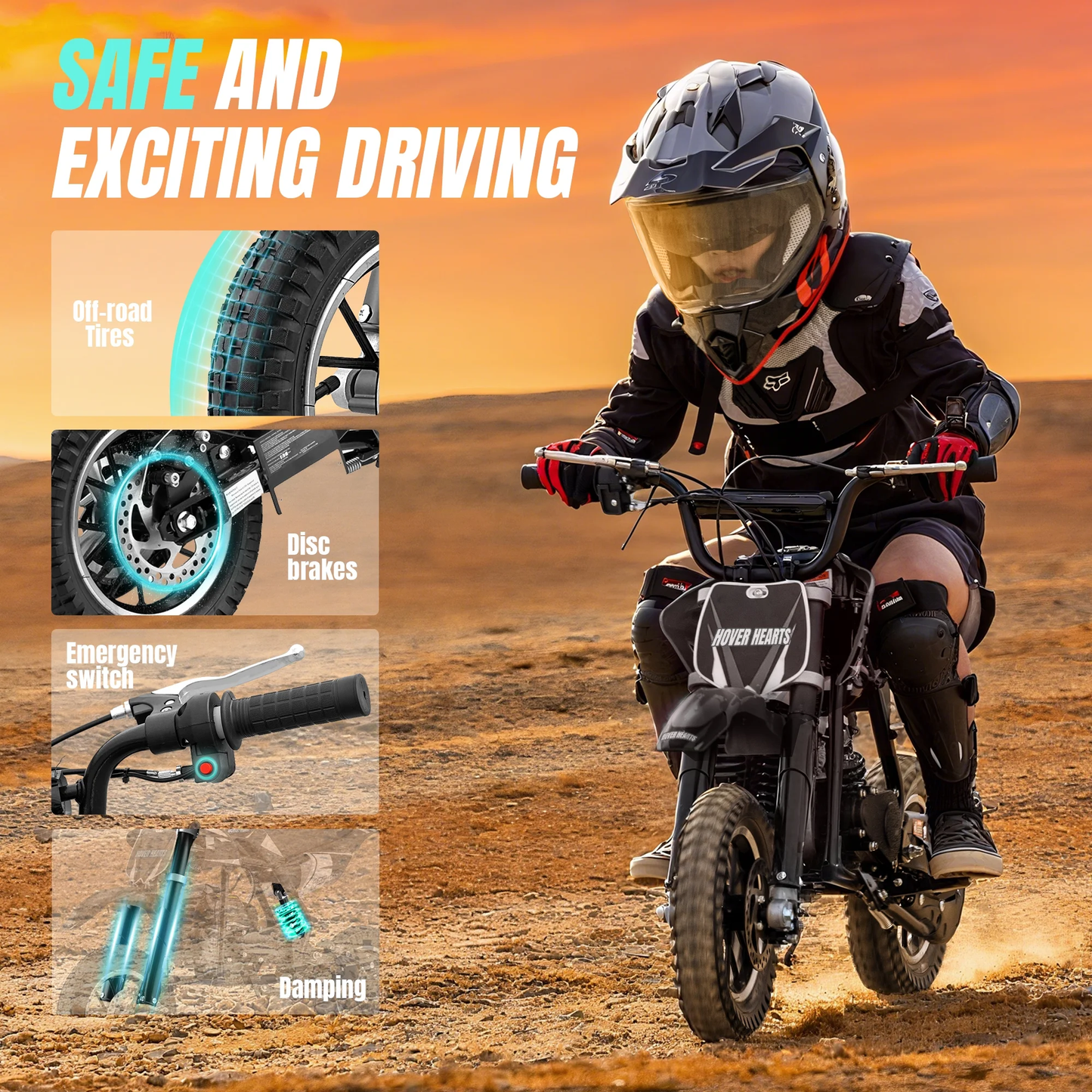 QEASET Mini gas dirt bicycles, 49 CC 2-Stroke Gas Bik with Off-Rode Tire, Suspensions, Disc Brakes, Max Load 160Lbs, Up to 20Mph, Black