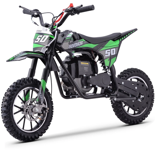 QEASET Gas Mini Dirt Bike, 39.4 CC 4-Stroke Dirt Bike, Rear Shock Absorber, Metal Frame, Disc Brakes, Max Load 165Lbs, Up to 20Mph, No Oil Mix Require, Green
