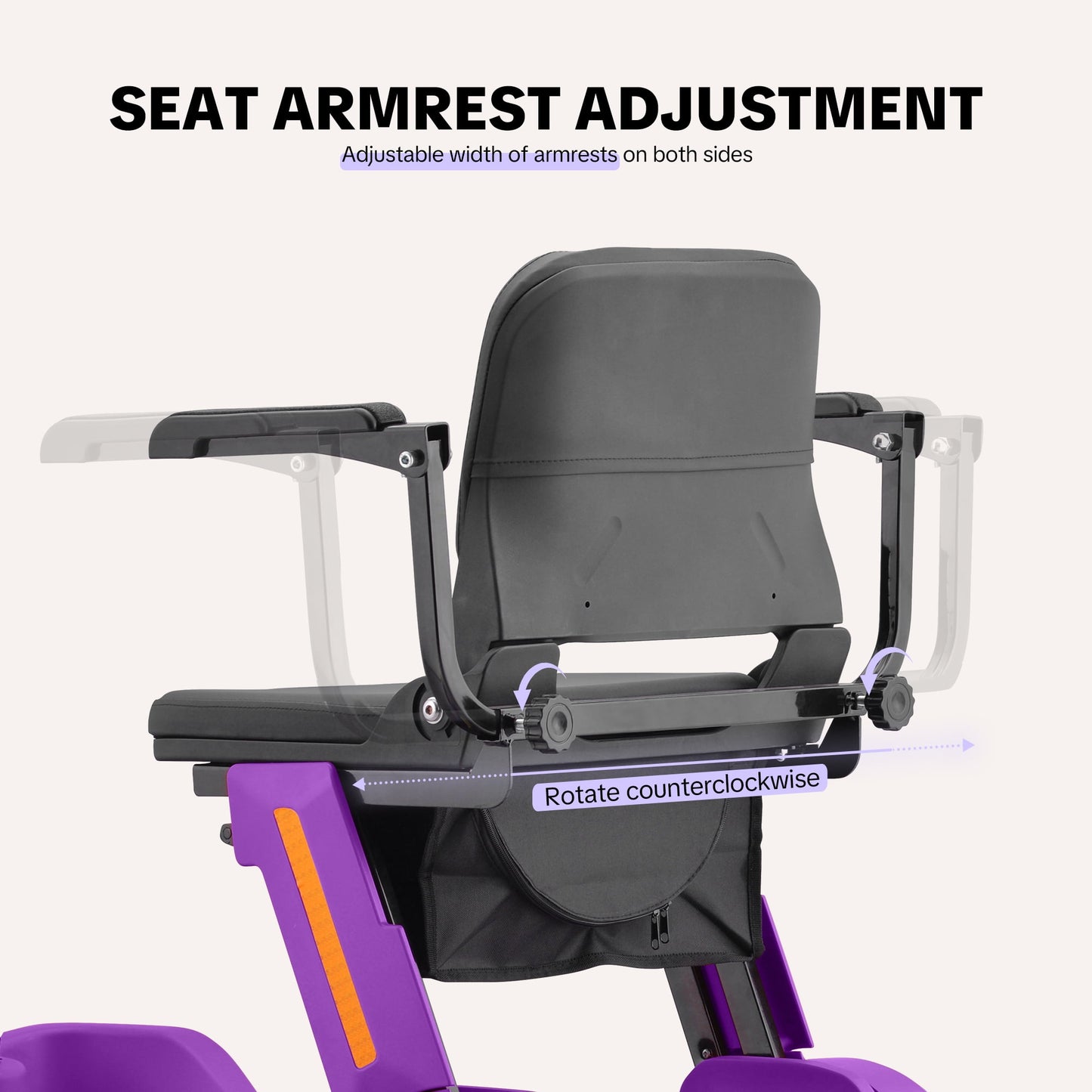 Upgrade Heavy Duty Mobility Scooter for Seniors-Electric Powered Wheelchair,Trunk-Friendly! Best Gift for Mom & Dad,Supports 300 lbs(Purple)