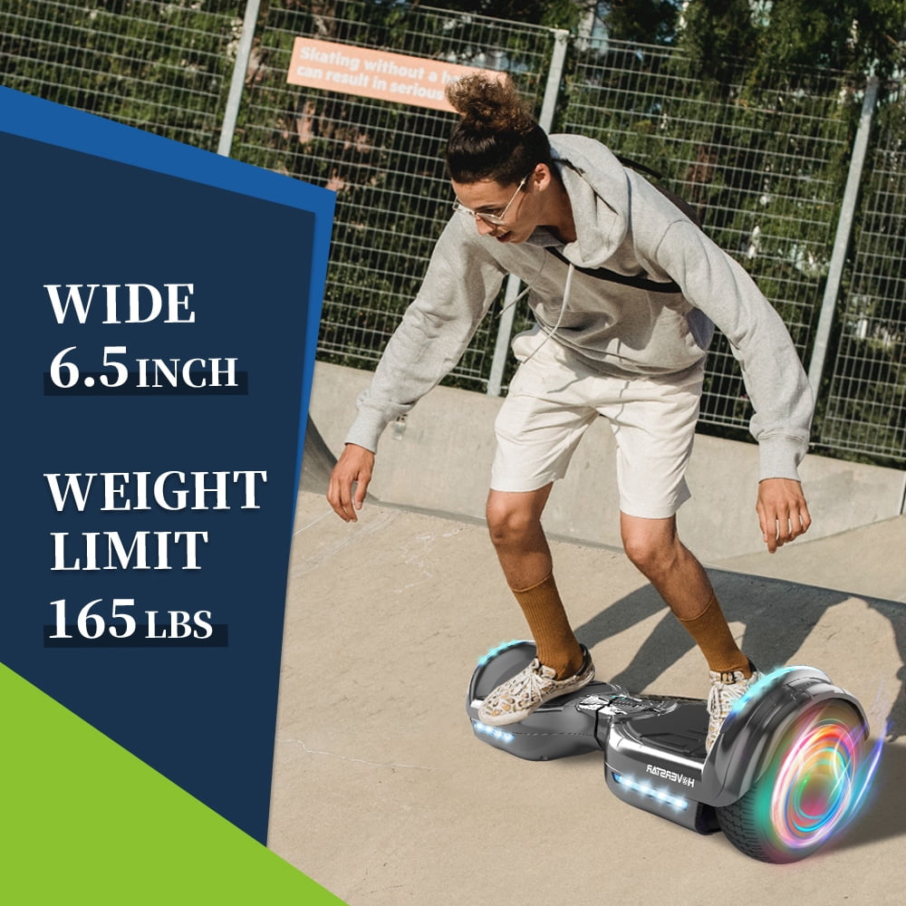 MOSTA Bluetooth Hoverboard with LED Headlight, 2-Wheel Self-Balancing Electric Scooter 6.5 inch Black