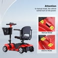 Arshin Mobility Scooter,4 Wheel Mobility Scooter for Adults,Senior, Electric Powered Chargeable Device for Travel,Red